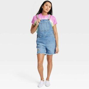 NEW Takepride Adult Rainbow Light Wash Shortalls UNISEX